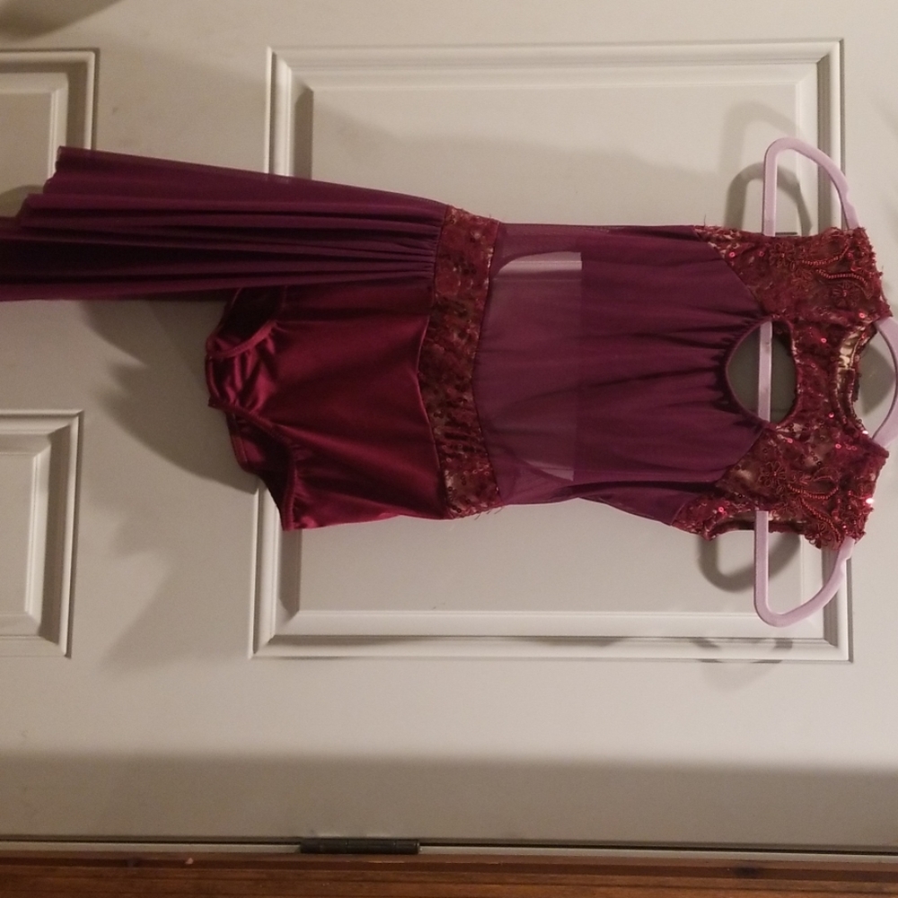Maroon solo dress for compition dance